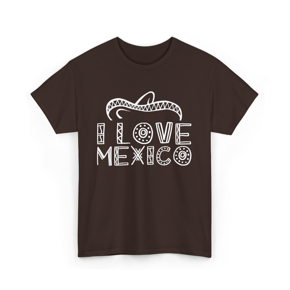 I Love Mexico Mexican Pride T-Shirt - Dark Chocolate