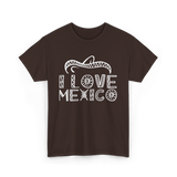 I Love Mexico Mexican Pride T-Shirt - Dark Chocolate