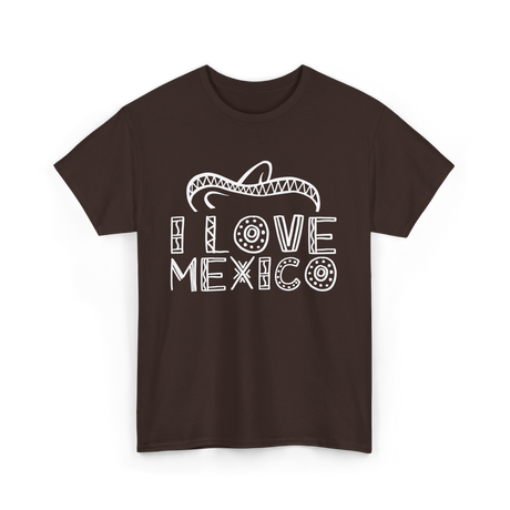 I Love Mexico Mexican Pride T-Shirt - Dark Chocolate