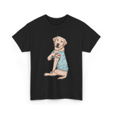 I Love Mom Labrador Dog T-Shirt - Black