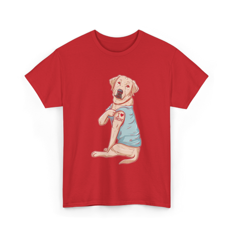 I Love Mom Labrador Dog T-Shirt - Red