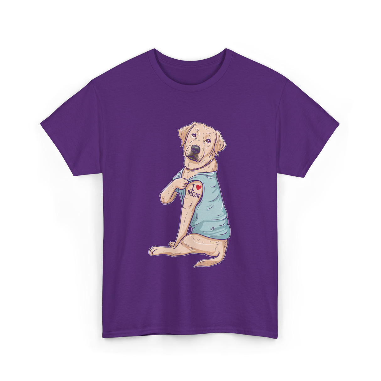 I Love Mom Labrador Dog T-Shirt - Purple