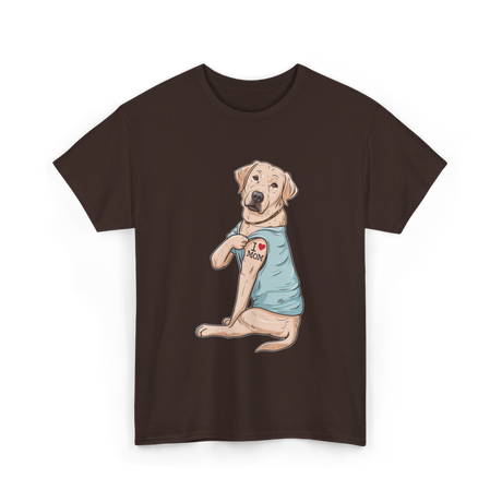 I Love Mom Labrador Dog T-Shirt - Dark Chocolate