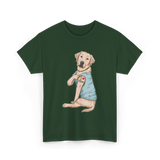 I Love Mom Labrador Dog T-Shirt - Forest Green