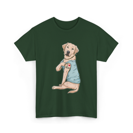 I Love Mom Labrador Dog T-Shirt - Forest Green