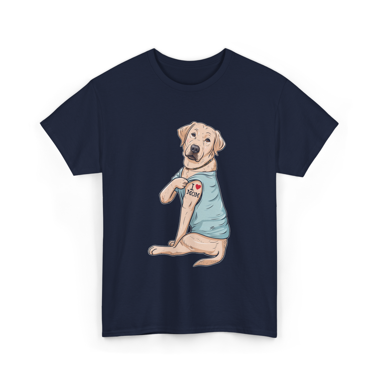 I Love Mom Labrador Dog T-Shirt - Navy