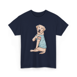 I Love Mom Labrador Dog T-Shirt - Navy