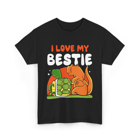 I Love My Bestie Friendship Team T-Shirt - Black