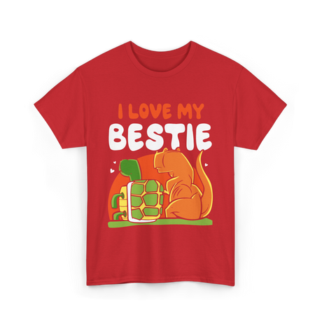 I Love My Bestie Friendship Team T-Shirt - Red