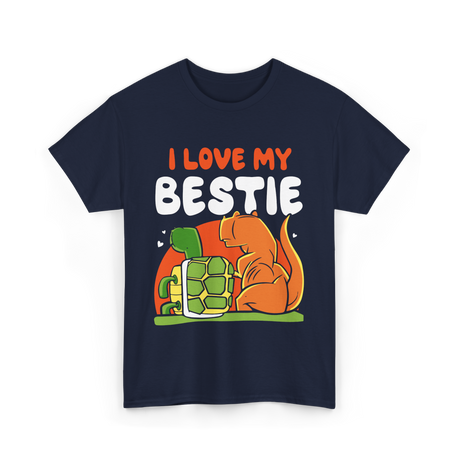 I Love My Bestie Friendship Team T-Shirt - Navy