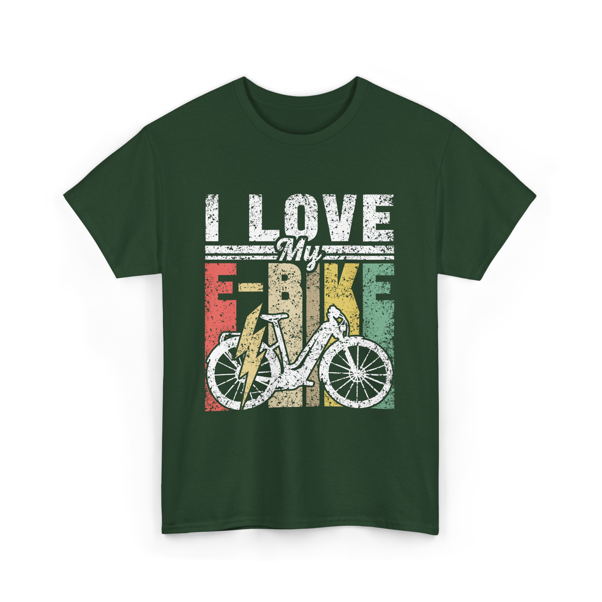 I Love My E-Bike Cycling Electric Rider T-Shirt - Forest Green