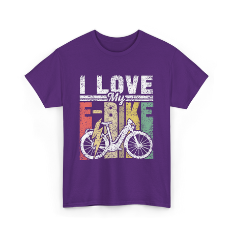 I Love My E-Bike Cycling Electric Rider T-Shirt - Purple