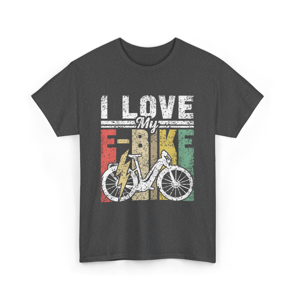 I Love My E-Bike Cycling Electric Rider T-Shirt - Dark Heather