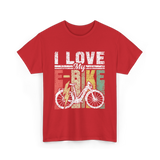 I Love My E-Bike Cycling Electric Rider T-Shirt - Red