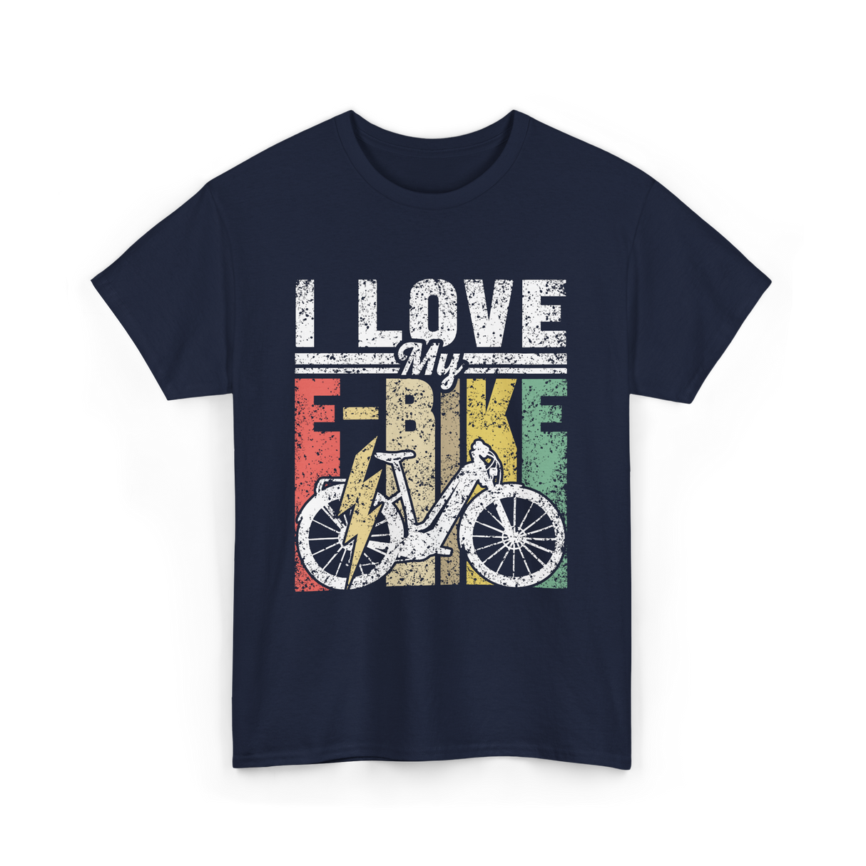 I Love My E-Bike Cycling Electric Rider T-Shirt - Navy