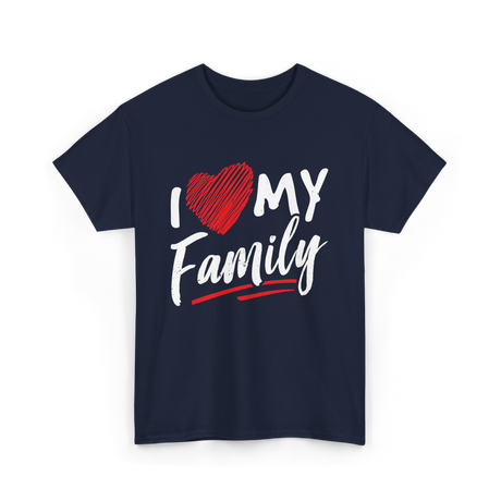 I Love My Family Family Bonding T-Shirt - Navy