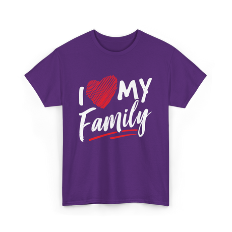 I Love My Family Family Bonding T-Shirt - Purple