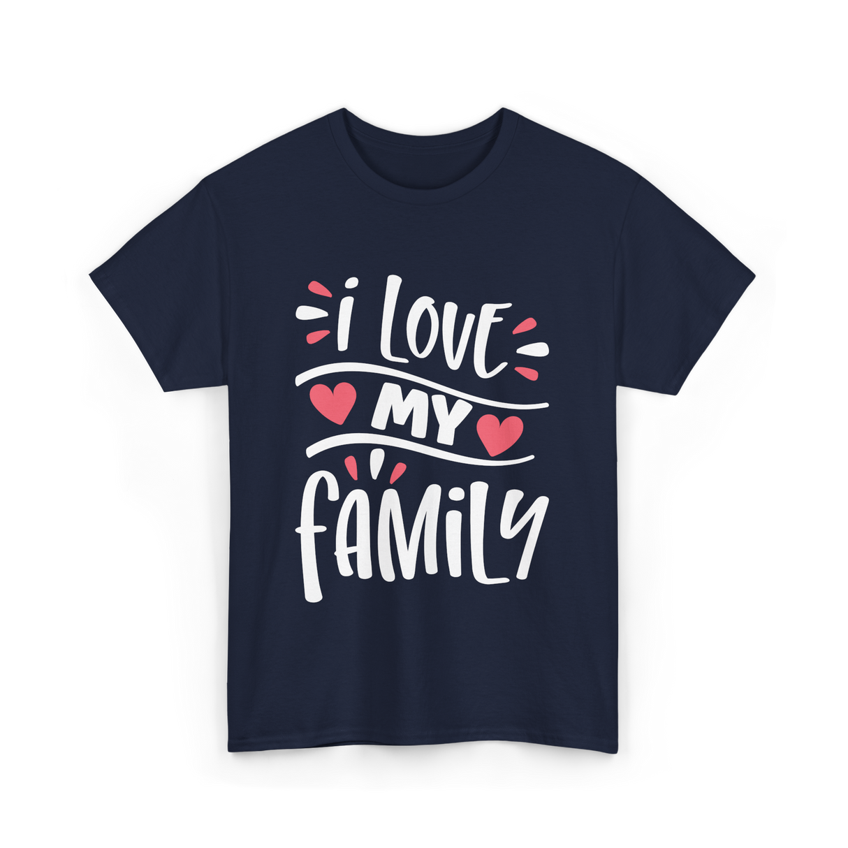 I Love My Family Love T-Shirt - Navy