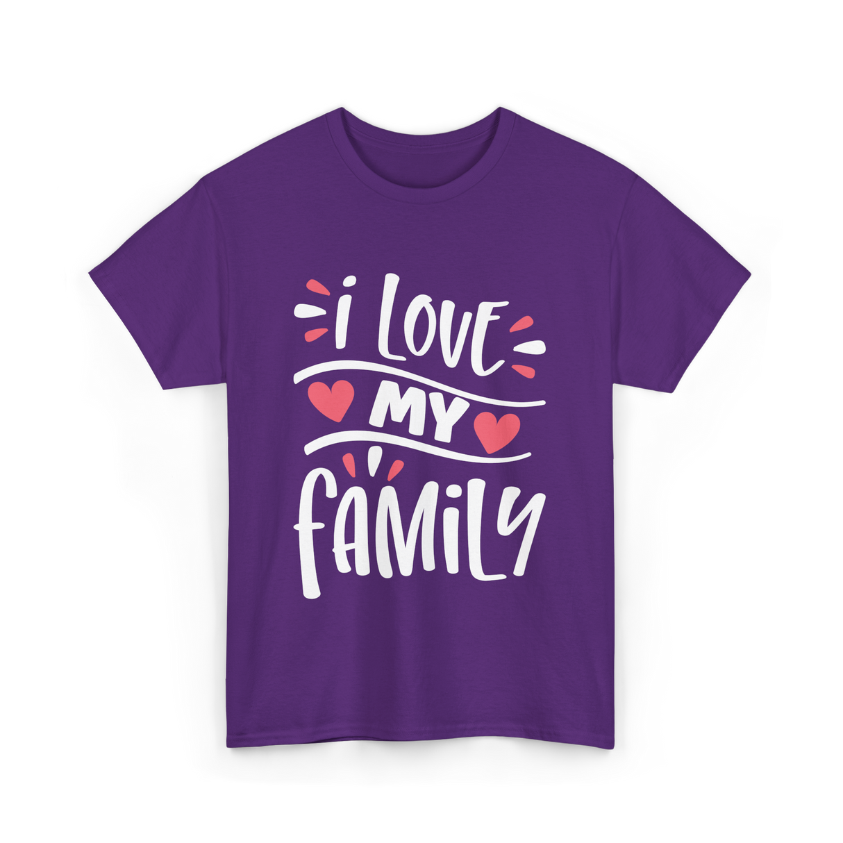 I Love My Family Love T-Shirt - Purple