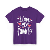 I Love My Family Love T-Shirt - Purple