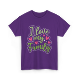 I Love My Family T-Shirt - Purple