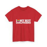 I Love My Hot Girlfriend LGBT T-Shirt - Red