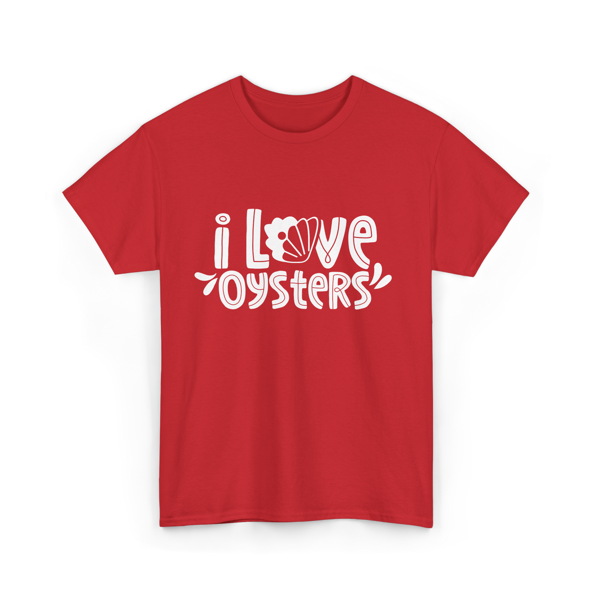 I Love Oysters Oyster Lover T-Shirt - Red