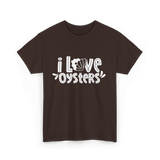 I Love Oysters Oyster Lover T-Shirt - Dark Chocolate