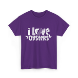 I Love Oysters Oyster Lover T-Shirt - Purple