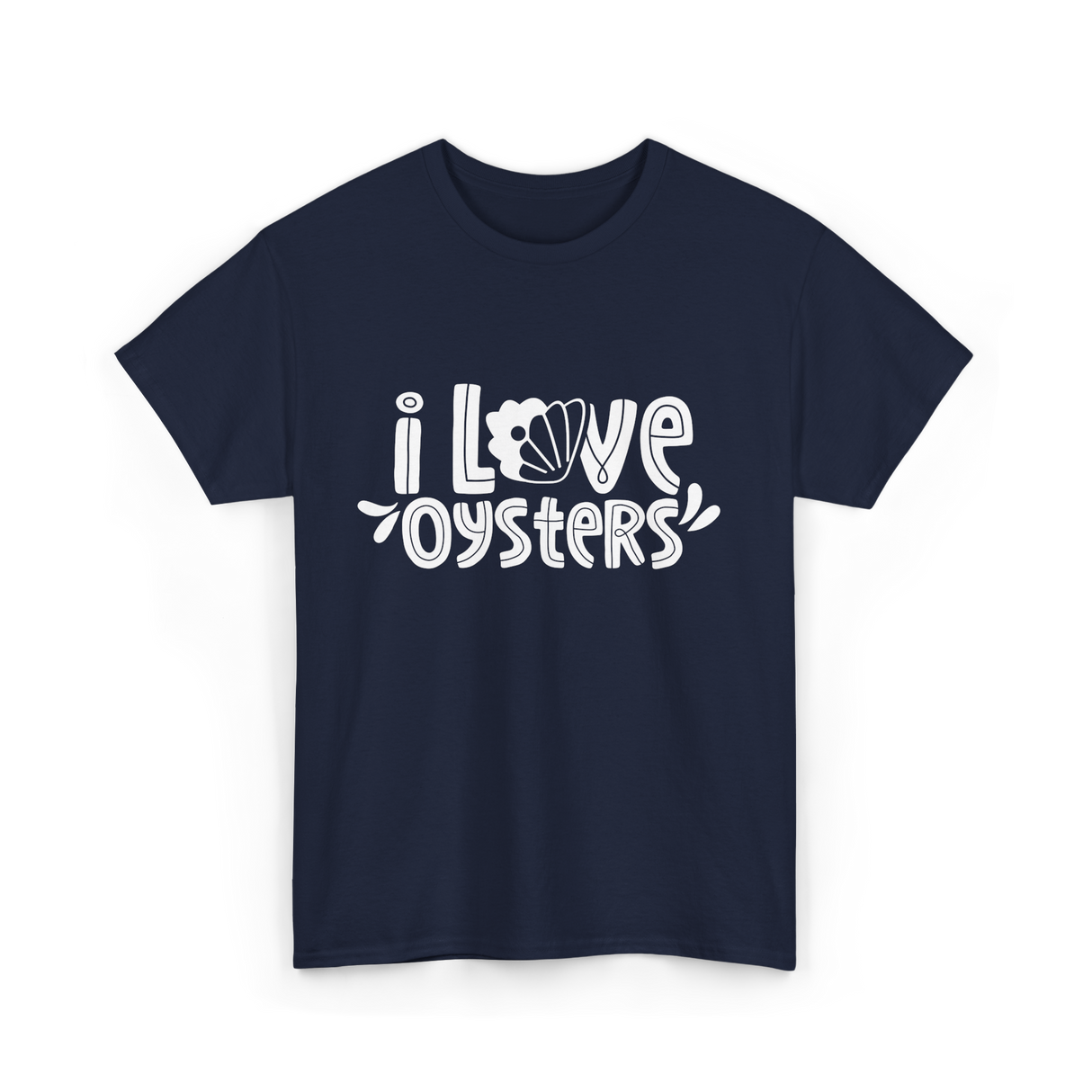 I Love Oysters Oyster Lover T-Shirt - Navy