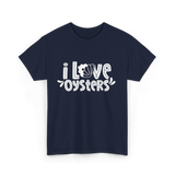 I Love Oysters Oyster Lover T-Shirt - Navy