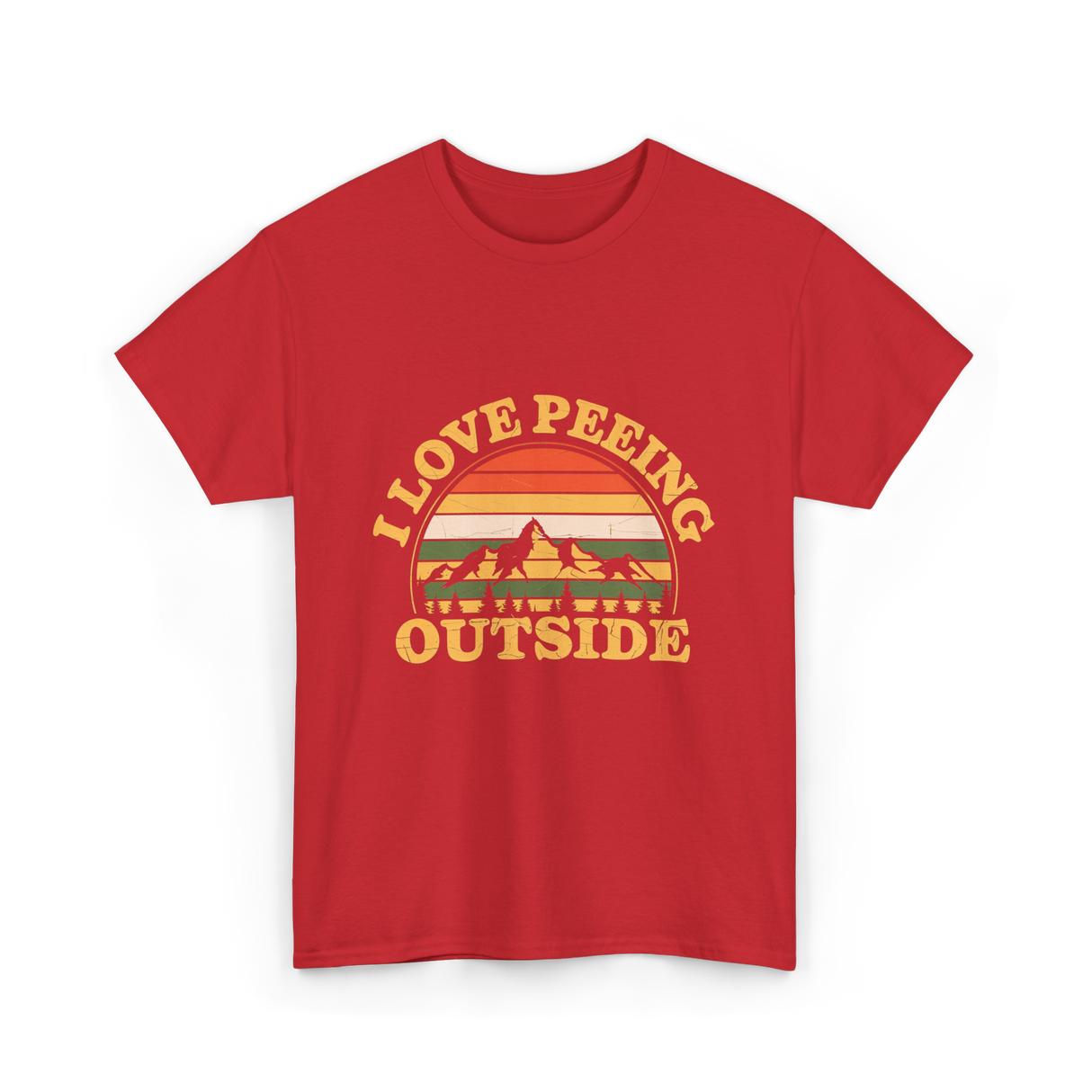 I Love Peeing Outside Camping T-Shirt - Red