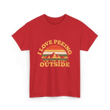 I Love Peeing Outside Camping T-Shirt - Red