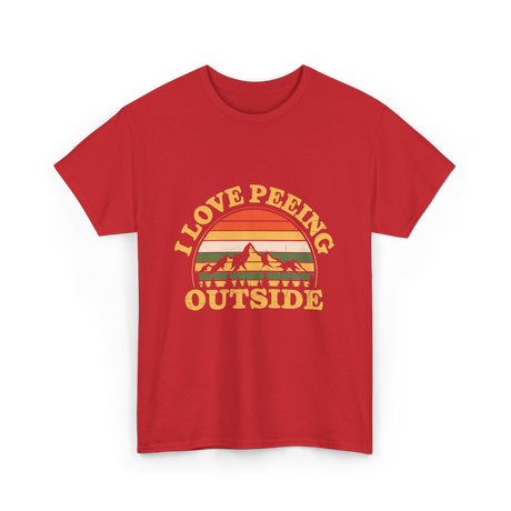 I Love Peeing Outside Camping T-Shirt - Red