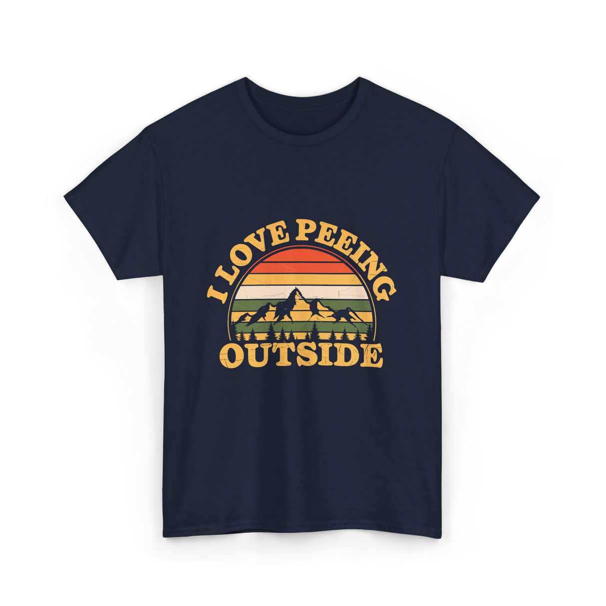 I Love Peeing Outside Camping T-Shirt - Navy