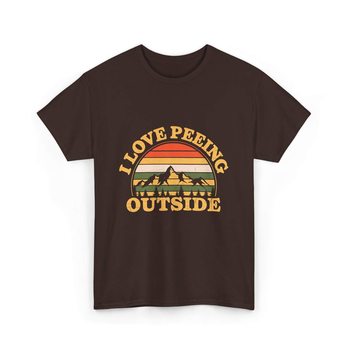 I Love Peeing Outside Camping T-Shirt - Dark Chocolate