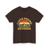 I Love Peeing Outside Camping T-Shirt - Dark Chocolate