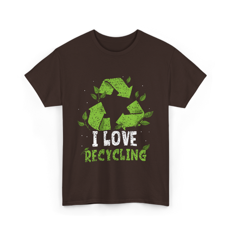 I Love Recycling Recycle Environment T-Shirt - Dark Chocolate