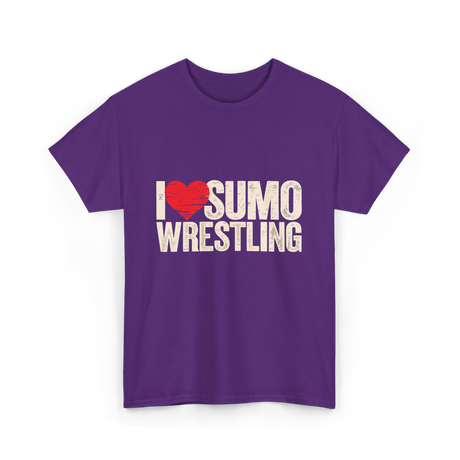 I Love Sumo Wrestling Sumo T-Shirt - Purple