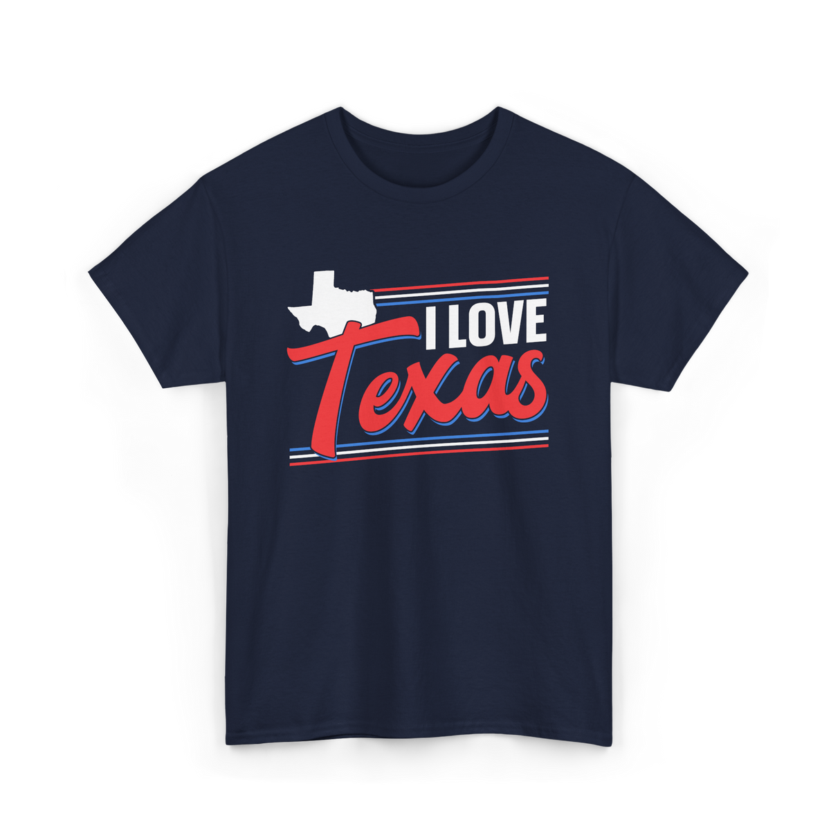 I Love Texas Texan Patriotism T-Shirt - Navy