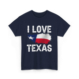 I Love Texas Texas Pride T-Shirt - Navy