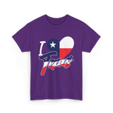 I Love Texas Texas Pride T-Shirt - Purple