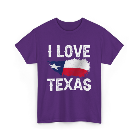 I Love Texas Texas Pride T-Shirt - Purple