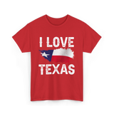 I Love Texas Texas Pride T-Shirt - Red