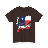 I Love Texas Texas Pride T-Shirt - Dark Chocolate