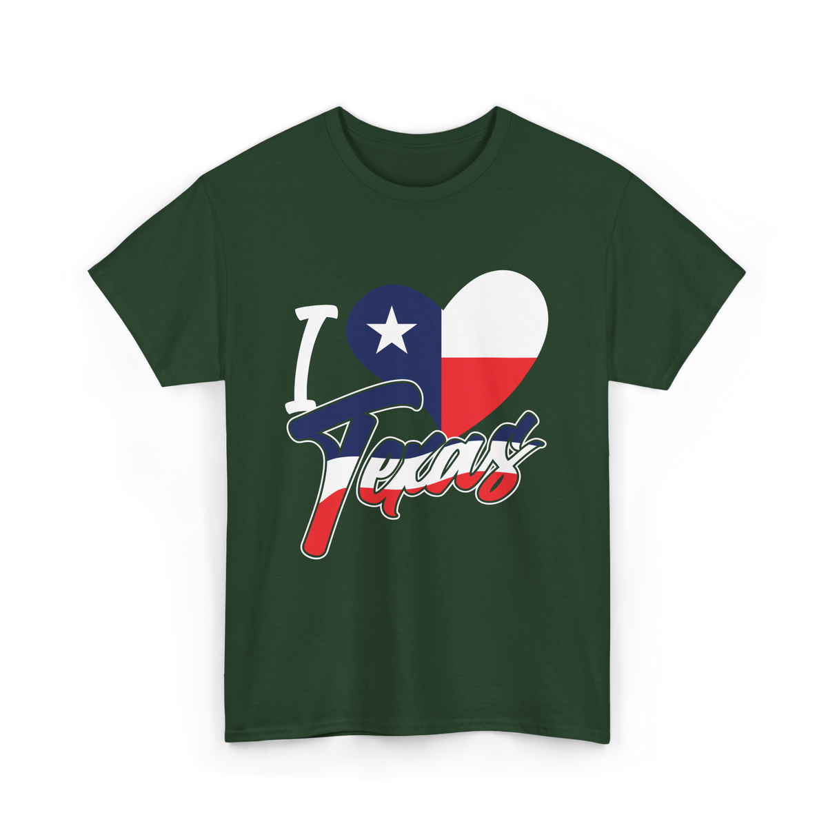 I Love Texas Texas Pride T-Shirt - Forest Green