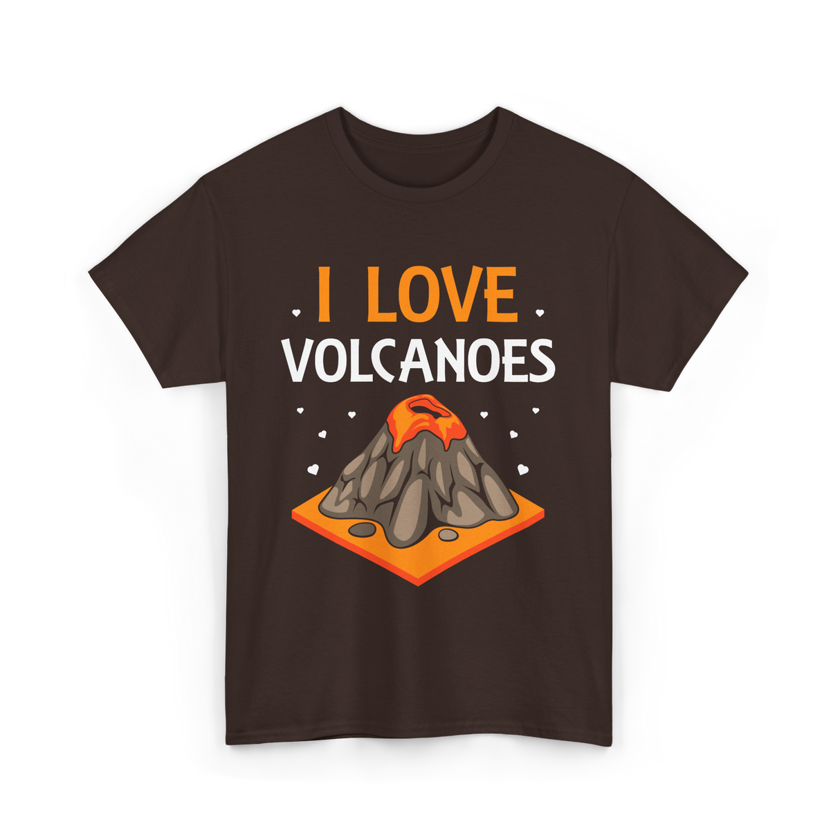 I Love Volcanoes Volcanic Lava T-Shirt - Dark Chocolate