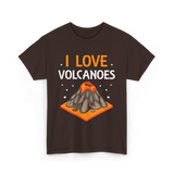 I Love Volcanoes Volcanic Lava T-Shirt - Dark Chocolate