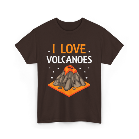 I Love Volcanoes Volcanic Lava T-Shirt - Dark Chocolate