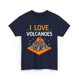 I Love Volcanoes Volcanic Lava T-Shirt - Navy